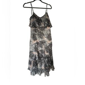 ALI & JAY Gray Floral Midi Dress